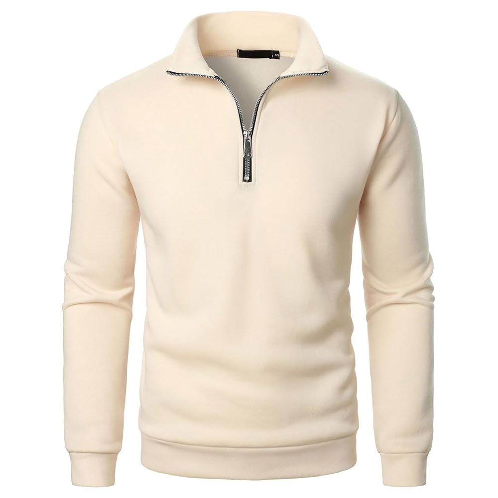 Ozmmyan Men's Quarter Zip Fleece Pullover Sweatshirts Mock